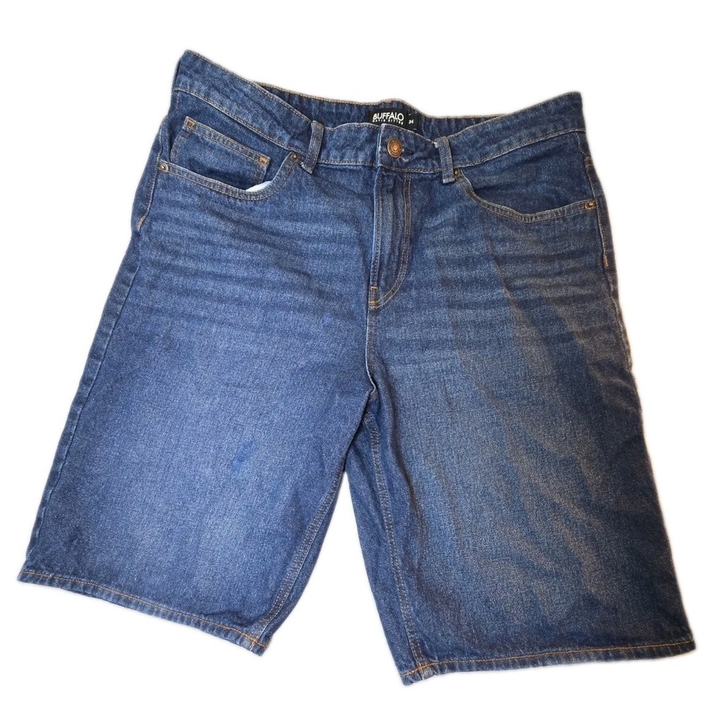 Buffalo David Bitton Mens 34 Blue Denim Shorts Jeans Jorts Casual Basic Regular